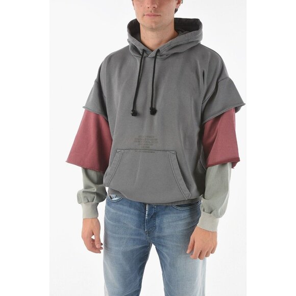 $275 Diesel Men’s Grubber Pullover Hooded SweatShirt Oversized Multicolored M